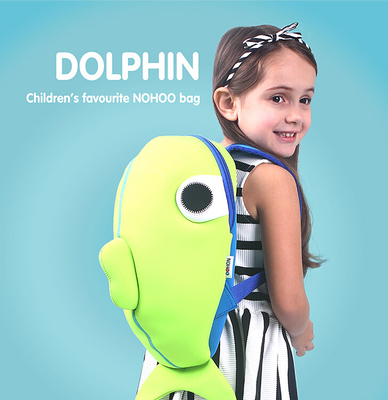 Cartoon Whale Kids School Backpacks with Double Shoulder Light Weight Customized