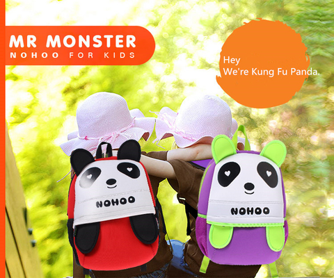 Eco Friendly Neoprene Polyester Teen School Backpacks with Panda Animal Shape