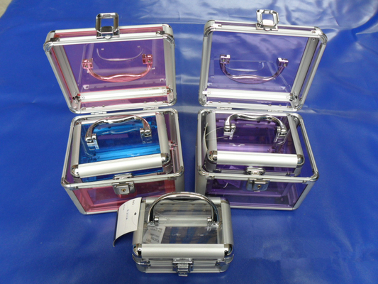 Electroplate Iron Key Lock Portable Jewelry Display Cases with Electroplate ABS Handle