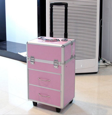 Aluminum Tool Storage Makeup Trolley Case for Women Nail Beauty / Cosmetics