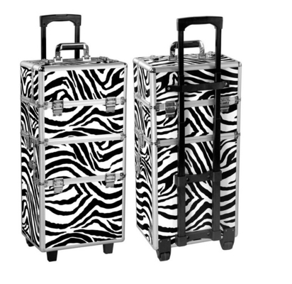 Rolling Makeup Trolley Case , Aluminum  Beauty Case Trolley for Make Up Artist
