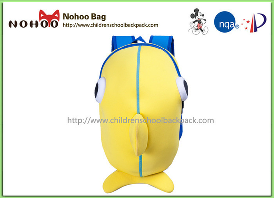 Yellow Soft Neoprene Kids Book Bags For School / Cute Youth Backpacks