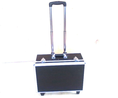 PVC Panel Portable Sliver Aluminium Trolley Case with Strong Extendable Handle