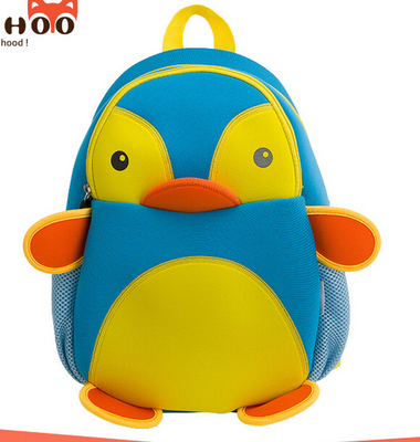 Soft Light Weight Travel Kindergarten Animal Kids Backpack with Penguin Shape
