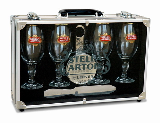Flocking Fabric Aluminum Wine Case , High Density Foam Wine Storage Boxes