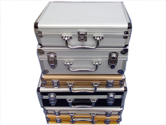 Plastic Handle Aluminium Storage Case , Padlock Loops Small Metal Storage Boxes