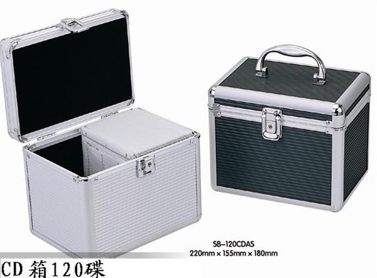 120pcs Carrying Aluminium CD Storage Case Metal / Plastic Handle