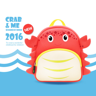 Lovely Crab Style Children School Bags Travel Durable Backpacks For Kindergarteners