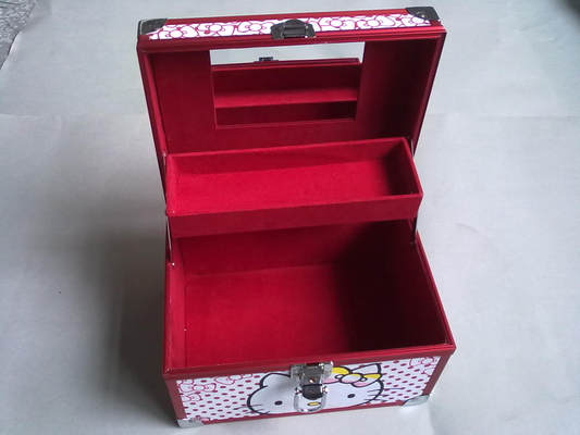 Portable Pink Professional Cosmetic Case Customize Velvet Lining